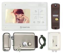 Комплект видеодомофона с электромеханическим замком для частного дома и уличным блоком питания Уралкам