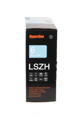 Кабель витая пара Hyperline UUTP4-C6-P24-NCR-IN-LSZH-GY-100 (100 м)