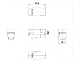Вставка Hyperline KJ1-USB-A2-BK Вставка формата Keystone Jack с проходным адаптером USB 2.0 (Type A)