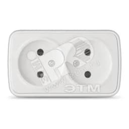 Розетка Электра двойная без заземления белая