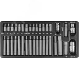 Набор вставок-бит 10 мм и 14 мм DR с переходниками, 35 предметов