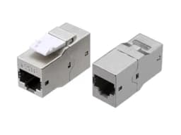 Адаптер проходной RJ-45(8P8C) формата Keystone Jack Hyperline CA2-KJ-C6-SH-BK