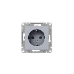 Розетка СП Эпика 16А с заземл. защ. шторки механизм алюм. EKF UP1-SOA-111