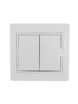 Выключатель 2-кл. СП Mira 10А IP20 с бел.вставкой бел. LEZARD 701-0202-101