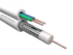 Кабель коаксиальный Netko 3C2V 75 Ом CU оплетка 32 нити AL кабель питания 2x05мм CU одножильный аналог ККСВ белый 100м NETKO CXC47250X0B