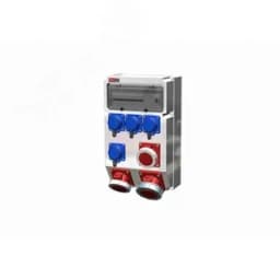 Устройство распределительное 00, 4хSHUKO16А250В 1хСЕЕ16А5п 1хСЕЕ32А5п 1хСЕЕ63А5п с защитой, на входе УЗО, 297x504x177, настенное, пластик, IP67