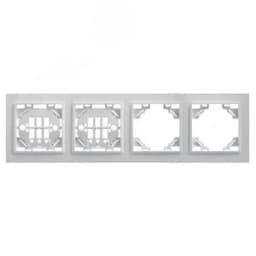 Рамка четырехместная горизонтальная, Эрна, белая,