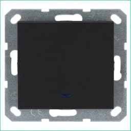 Выключатель 1-кл. 10А IP20 с подсветкой механизм черн. матовый soft touch Jasmart G3011NPB