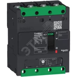 Выключатель автоматический 4П4Т NSXm 16kA TM80D каб.наконеч./шины