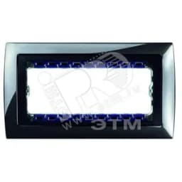 Рамка с суппортом на 8 узких модулей, S82C, вороненая сталь - графит Simon