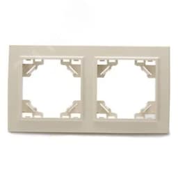 Рамка двухместная горизонтальная, Эрна, слоновая кость Stekker