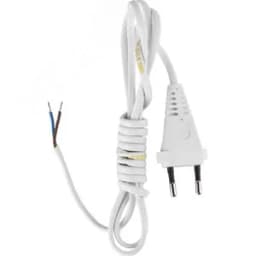 Шнур сетевой с вилкой ШВВП 2х0,5 белый 1,7 м 99928145 УПП-5 ВОС г.СПб