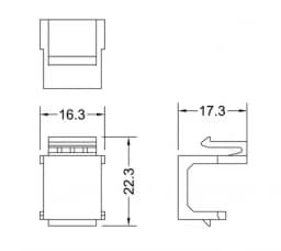 Вставка-заглушка формата Keystone Jack Hyperline KJ1-BL-WH
