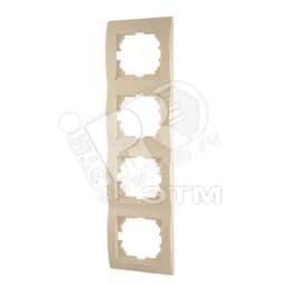 DERIY Рамка 4-ая вертикальная жемчужно-белая металлик