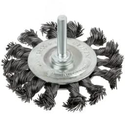 Кордщетка дисковая прямая, со шпилькой, стальная витая проволока 75 мм