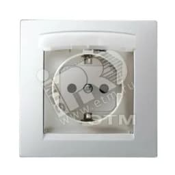 15 Розетка 2Р+Е Schuko 16А 250В IP44 со шторками с крышкой винтовой зажим белая