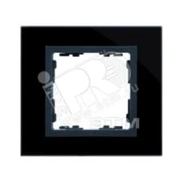 Рамка на 2 поста, S82N, чёрный - графит (стекло) Simon