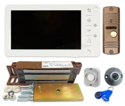 Комплект видеодомофона (7 дюймов) с магнитным замком на одну дверь Уралкам