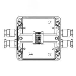 Взрывозащищенная клеммная коробка из алюминия TBE-A-17-(4xCBC.2)-2xKH2MHK(B)-2xKH2MHK(D)1Ex e IIC Т5 Gb / Ex tb IIIC T95°C Db IP66