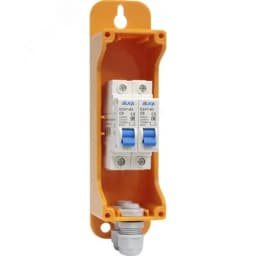 Коробка HS-1655-2SB(с 2-мя автоматическими выключателеми ) IP67 RAL 1033 ЭЛКА (коробки)
