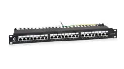 Патч-панель 19", 1U, 24 порта RJ-45 Cabeus PL-24-Cat.5e-SH-Dual IDC
