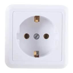 Розетка 1-м ОП Оптима РА16-376 16А IP20 с заземл. с монтаж. пластиной бел. Кунцево 8007