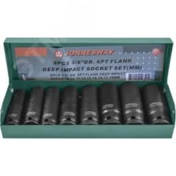 Набор головок торцевых ударных глубоких 3/8"DR, 10-19 мм, 8 предметов Jonnesway