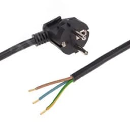 Шнур электрический с вилкой ПВС 3х1,5 мм, 2м, черный