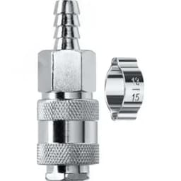 Переходник штуцер "елочка" 10 мм - рапид муфта, с хомутом