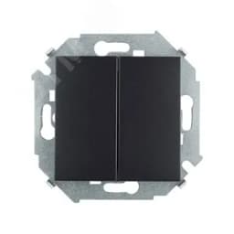 15 Выключатель двухклавишный с/у 10А 250В графит