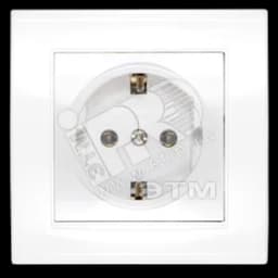 Розетка Бриллиант с заземлением белая Универсал