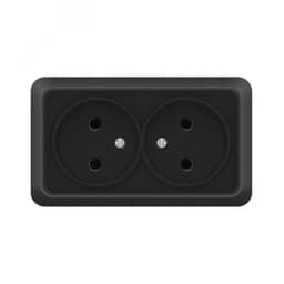 Розетка двухместная UNIVersal серия Олимп б/з, о/у, 16А, 220В, черная