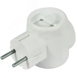 Тройник сетевой, без заземления, полистирол, белый 10 А FIT