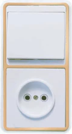 Блок БКВР-037 Бэлла (1-кл. выкл. + розетка) зол. Кунцево 5816