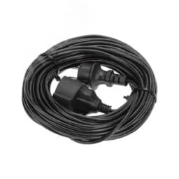 Удлинитель-шнур ПВС 3х0,75 мм2, 20 м, с/з, 6 А, 1300 Вт, IP20, черный