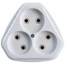 Розетка трехместная скрытой установки (ток 10А) РС10-394, белая