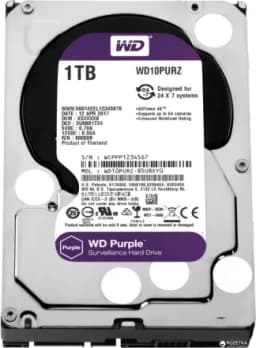 Жесткий диск объемом HDD 1 Тб с буферной памятью 64 Мб Purple 1Tb WD10PURZ WD