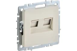 Розетка компьютерная двойн. СП RJ45 кат.5E BRITE РК10-2-БрКр механизм беж. IEK BR-K20-1-K10