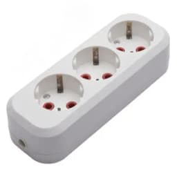 Розетка для удлинителя 3-местная с/з, белый,