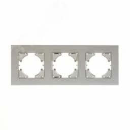 Рамка 3-местная Ugra алюминий, серебро