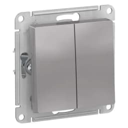 Выключатель 2-кл. СП AtlasDesign 10А IP20 (сх. 5) 10AX механизм алюм. SE ATN000351