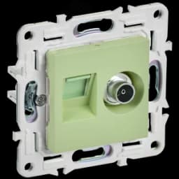 SKANDY Розетка двойная TV+RJ45 кат.5E SK-A14G мятный IEK