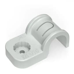 Крепеж-скоба пластиковая односторонняя для прямого монтажа атмосферостойкая серая в гофроящике d16 мм (700шт/кор) Промрукав