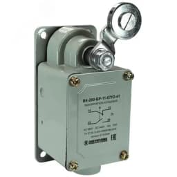 Выключатель ВК-200-БР-11-67У2-41, рычаг с роликом, б/сальника,ход вправо, cамовозврат, ступень 4, IP67