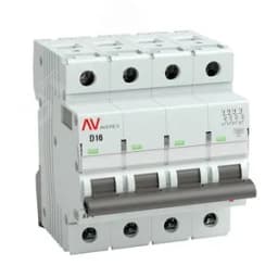 Выключатель автоматический AV-10 4P 16A (D) 10kA AVERES