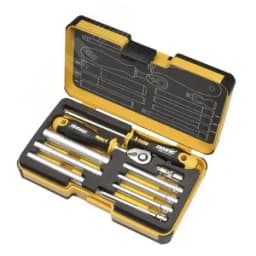 Набор стержней M-TEC с трещоткой и отверткой 1/4" ERGONIC в кейсе, 10 шт