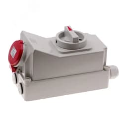 Розетка настенная с выключателем и механической блокировкой 16A/400V/3P+E/IP44