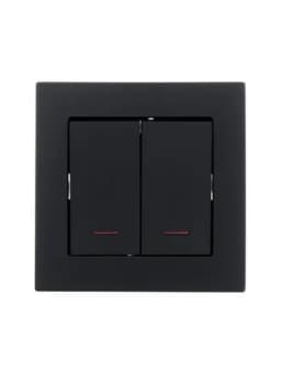 Выключатель 2-кл. СП Vesna с индикацией механизм черн. бархат LEZARD 742-4288-112