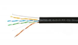 Кабель Skynet Premium UTP4 cat5е одножильный 305м Cu Проходит Fluke тест для наружных работ с тросом черный 1693136