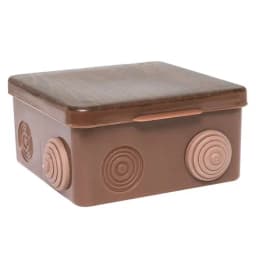 Коробка распределительная КМР-030-014 с крышкой (100х100х55), 8 мембр. вводов тёмн. дер. IP54 EKF